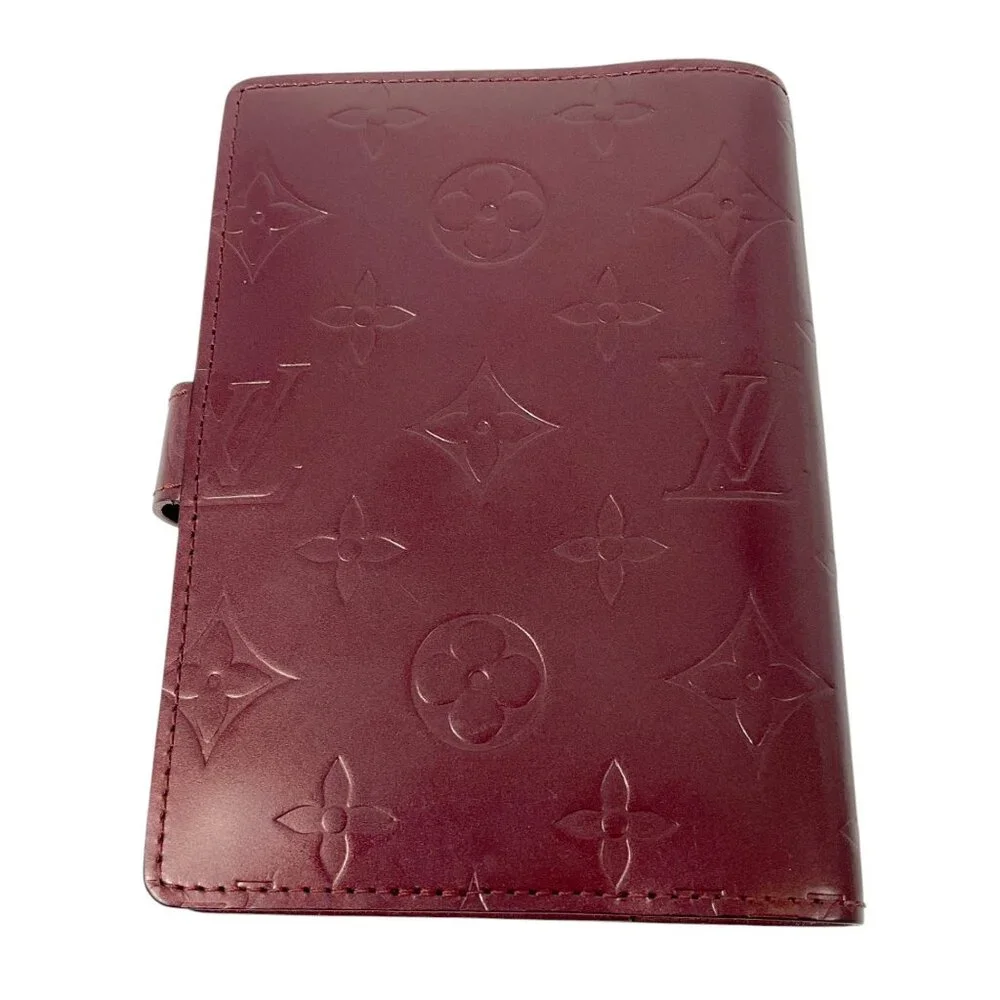 Louis Vuitton Wine Monogram Embossed Vernis Leather Agenda Holder